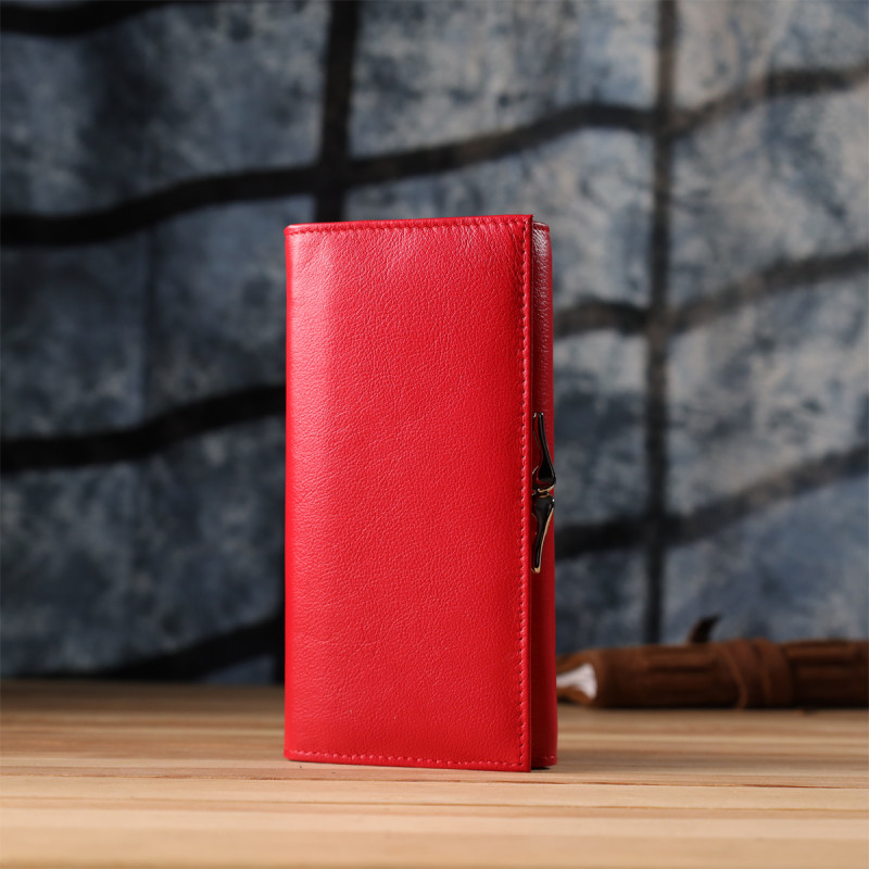 Красивый кошелек для женщин с монетницей из натуральной кожи ST Leather Красный