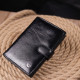 Вертикальный мужской бумажник из натуральной кожи ST Leather Черный