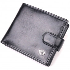 Классический мужской бумажник из натуральной кожи ST Leather Черный