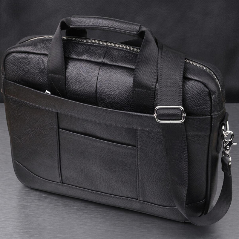 Діловий портфель для чоловіків із натуральної шкіри Vintage Чорний