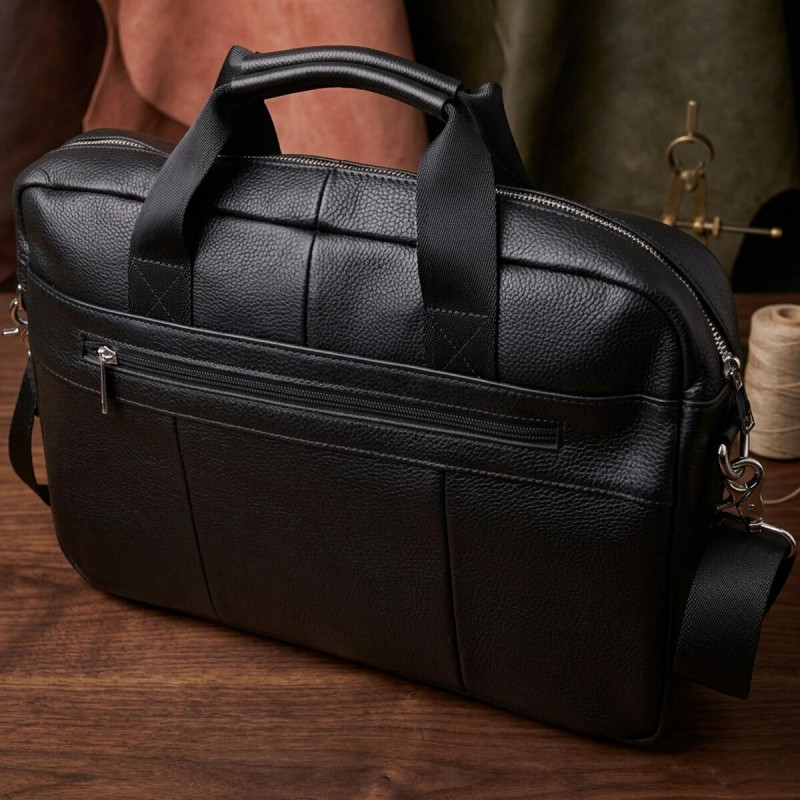 Діловий портфель для чоловіків із натуральної шкіри Vintage Чорний