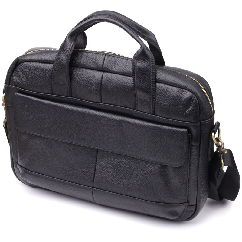 Портфель для мужчин из натуральной кожи Vintage Черный