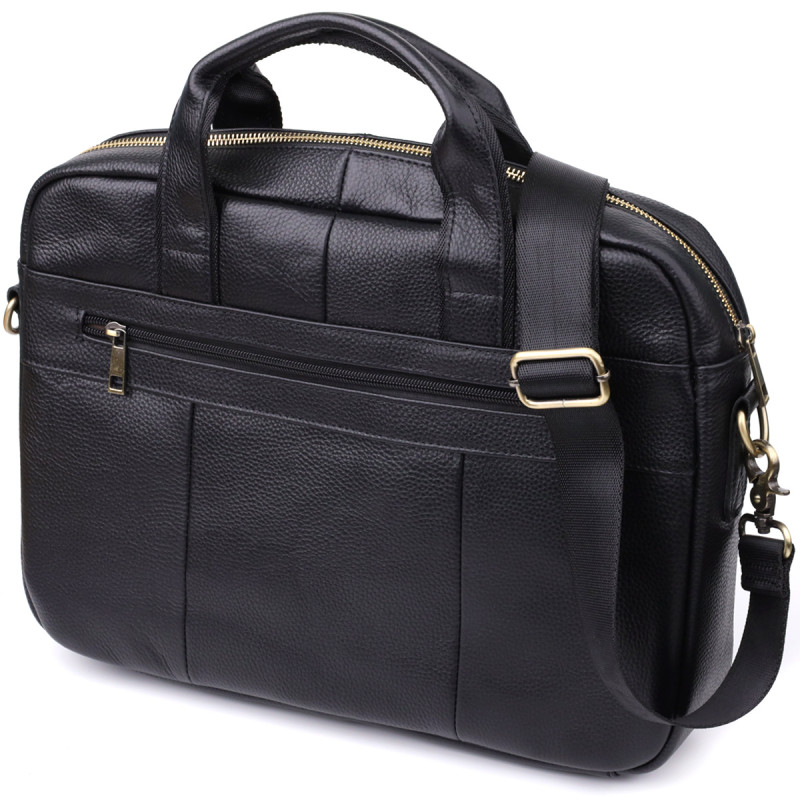 Портфель для мужчин из натуральной кожи Vintage Черный