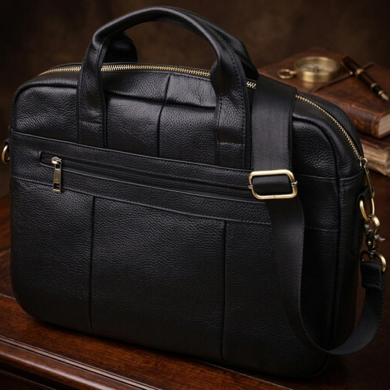 Портфель для чоловіків з натуральної шкіри Vintage Чорний