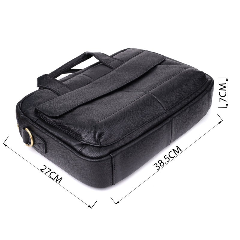 Портфель для мужчин из натуральной кожи Vintage Черный