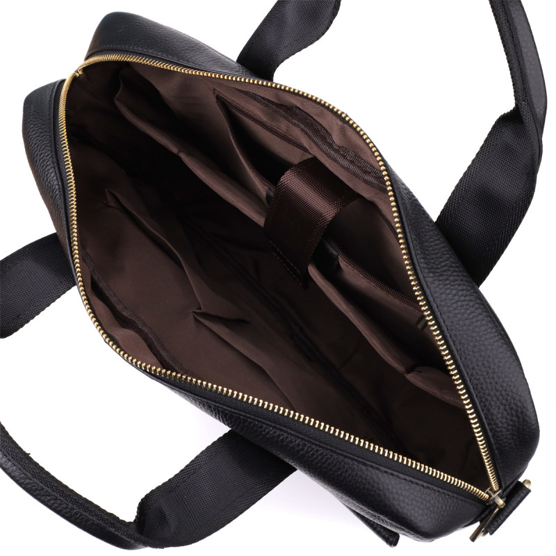 Портфель для мужчин из натуральной кожи Vintage Черный