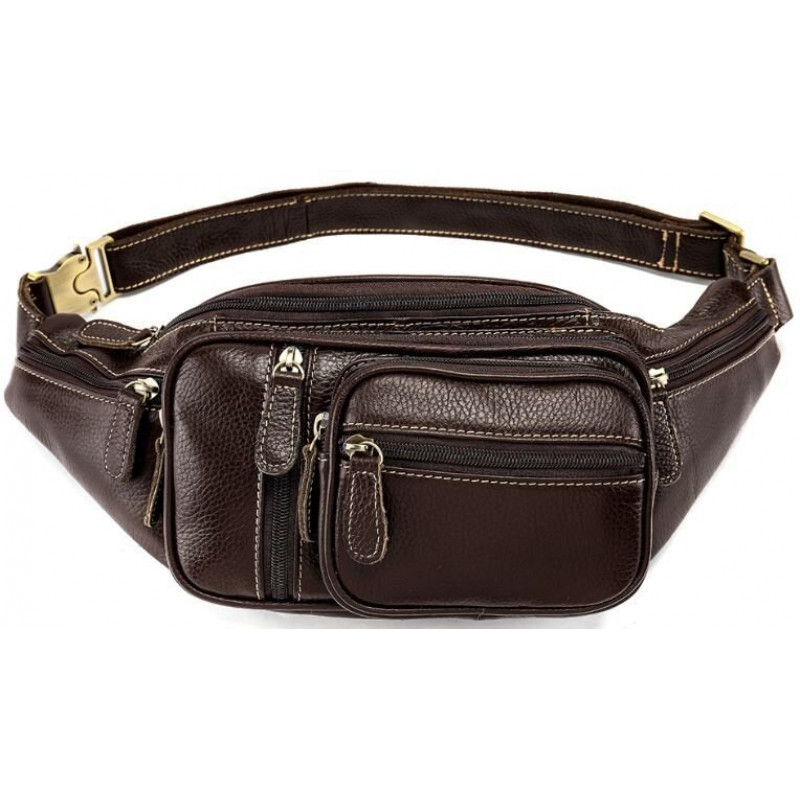 Поясна cумка об'ємна чоловіча Vintage Коричнева