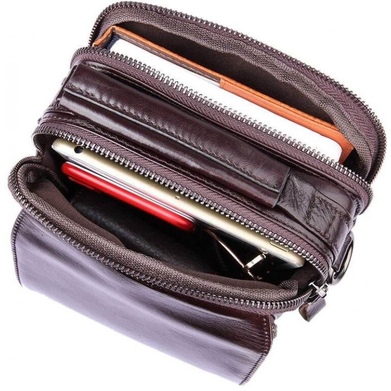 Сумка Vintage из натуральной кожи Коричневая