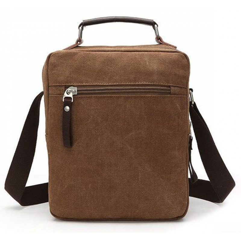 Сумка вертикальна текстильна Vintage Коричнева