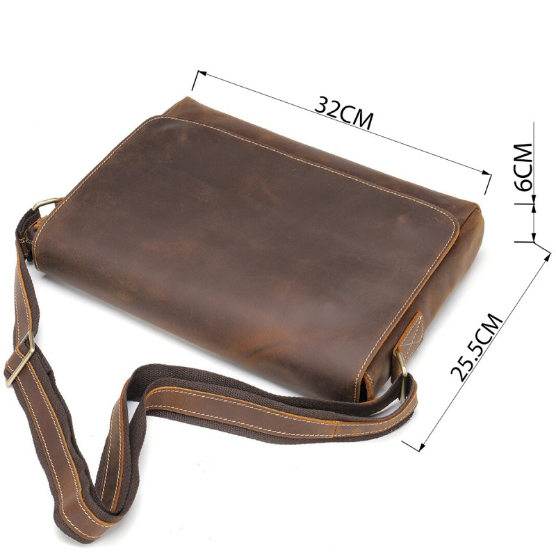 Сумка мужская crazy horse Vintage Коричневая