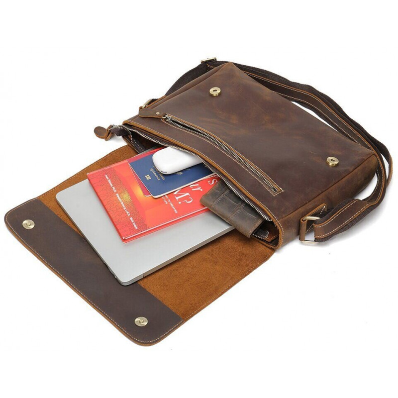 Сумка мужская crazy horse Vintage Коричневая