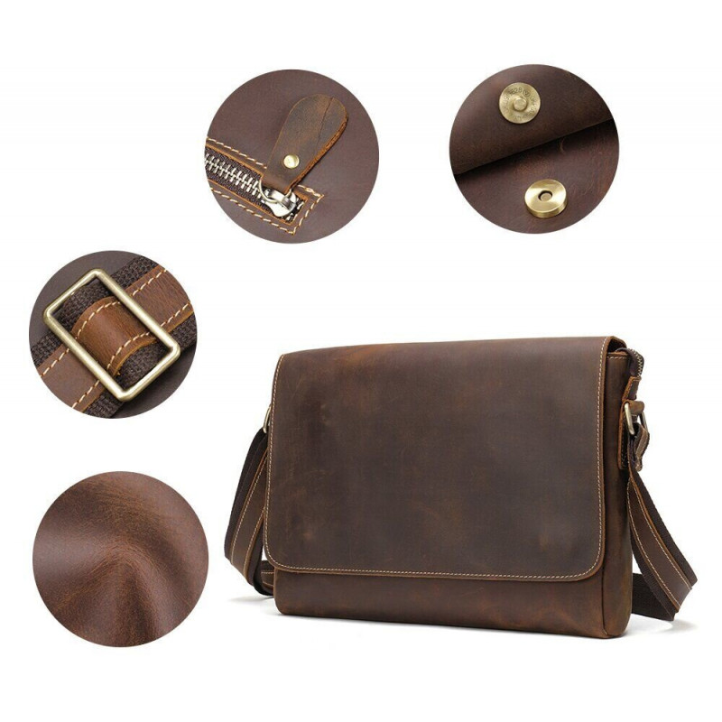 Сумка мужская crazy horse Vintage Коричневая