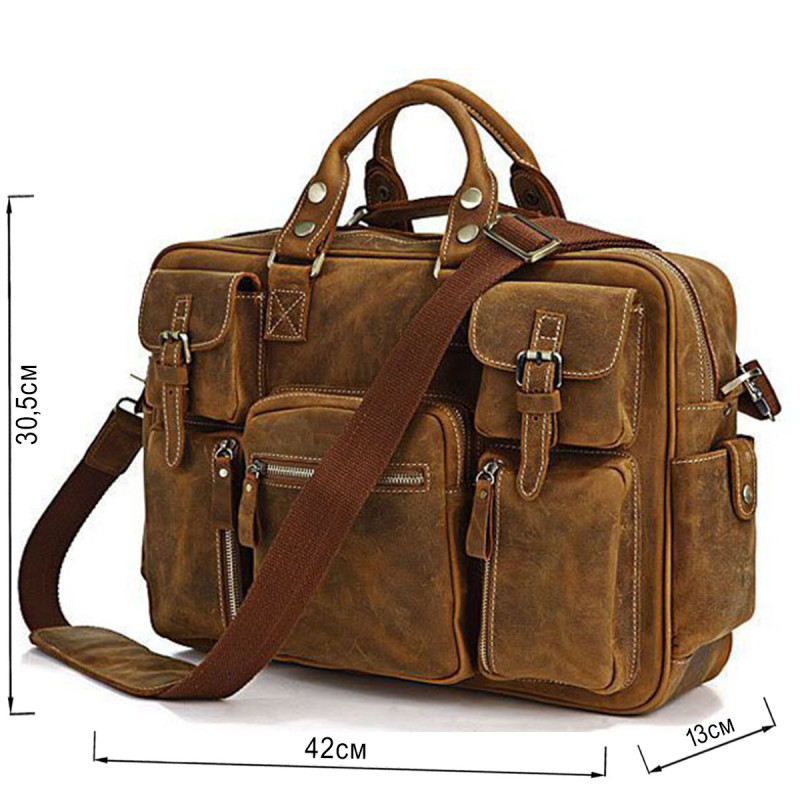 Сумка чоловіча Vintage в вінтажному стилі Коричнева