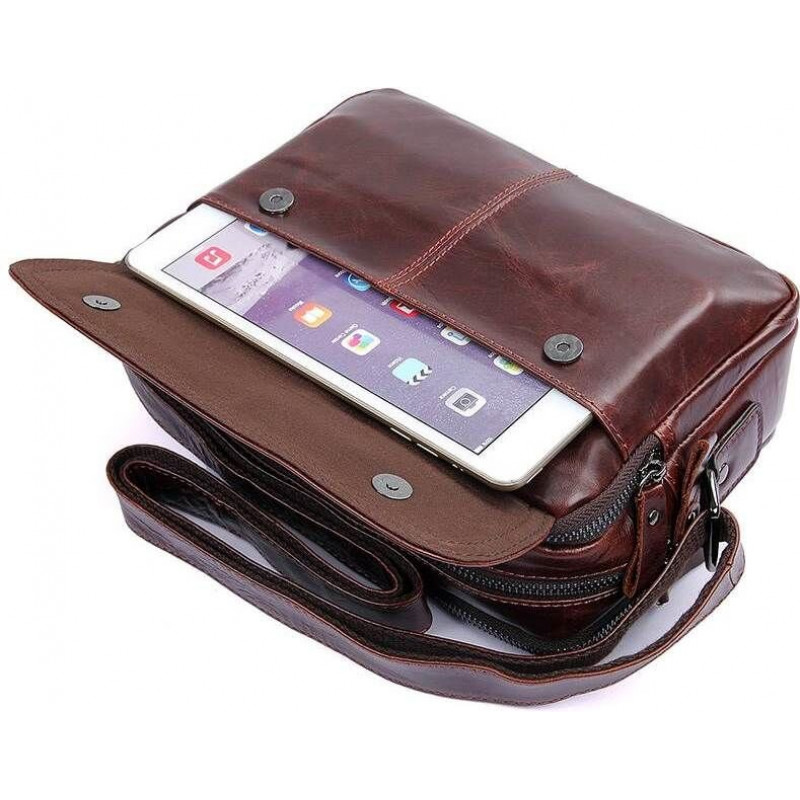 Сумка чоловіча Vintage з натуральної шкіри Коричнева