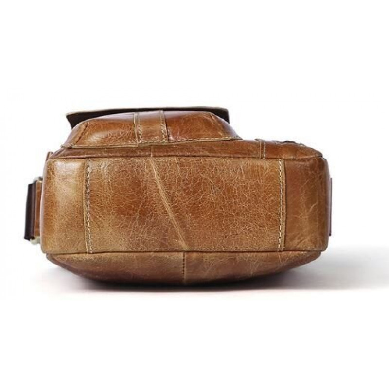 Сумка мужская гладкая Vintage Cветло-коричневая