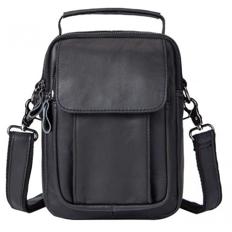 Сумка чоловіча шкіряна Vintage Чорна