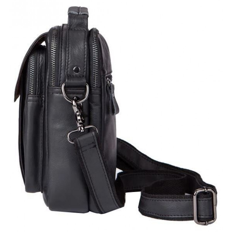Сумка чоловіча шкіряна Vintage Чорна