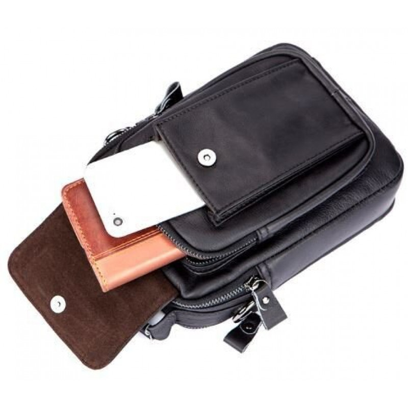 Сумка чоловіча шкіряна Vintage Чорна