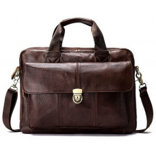 Сумка чоловіча шкіряна горизонтального типу Vintage Коричнева