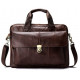 Сумка чоловіча шкіряна горизонтального типу Vintage Коричнева