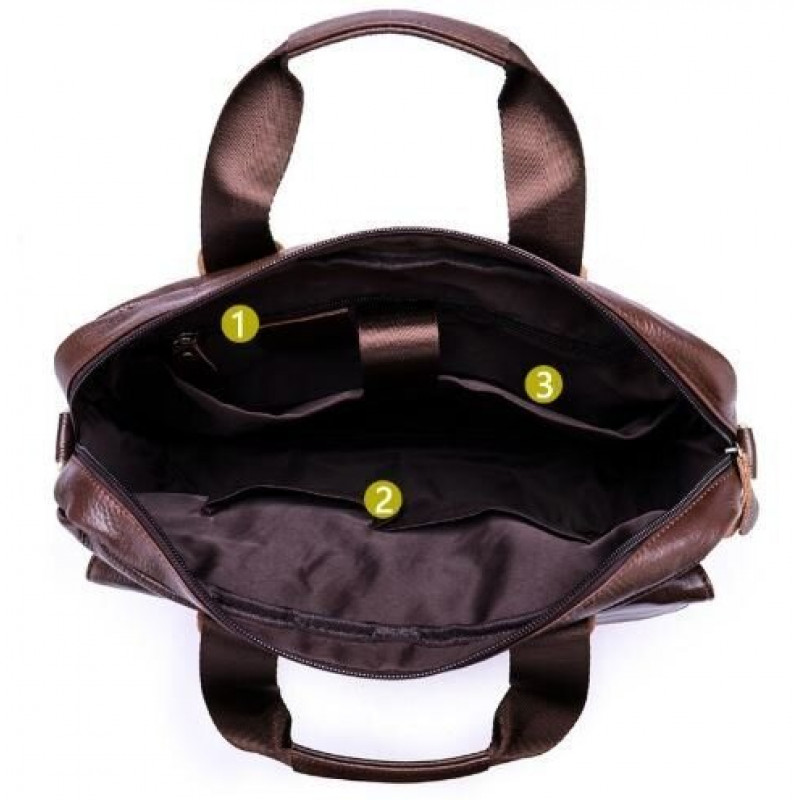 Сумка чоловіча шкіряна горизонтального типу Vintage Коричнева