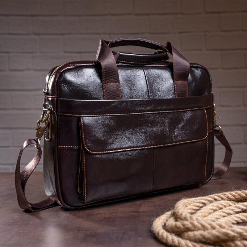 Сумка мужская под ноутбук Vintage Коричневая
