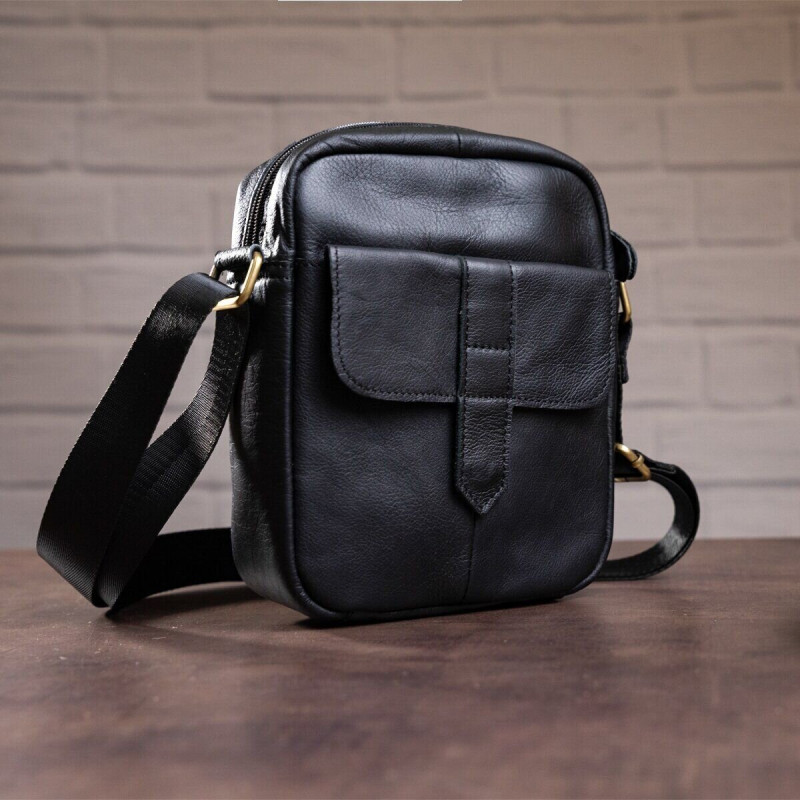 Сумка чоловіча флотар Vintage Чорна