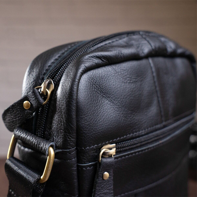 Сумка чоловіча флотар Vintage Чорна