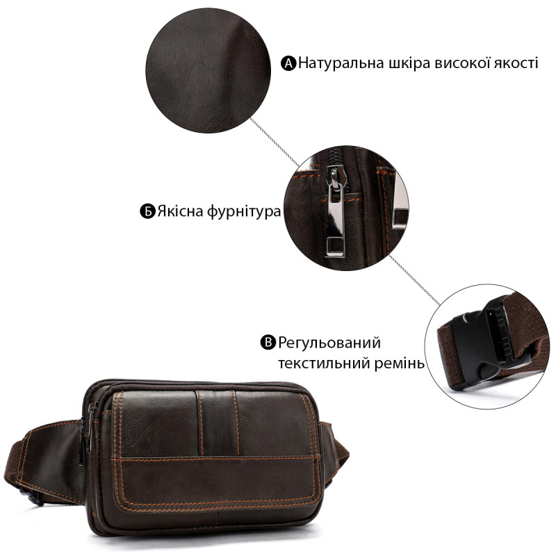 Сумка на пояс Vintage Коричнева