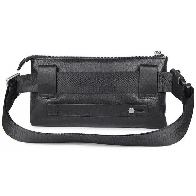 Сумка поясная кожаная Vintage Черная