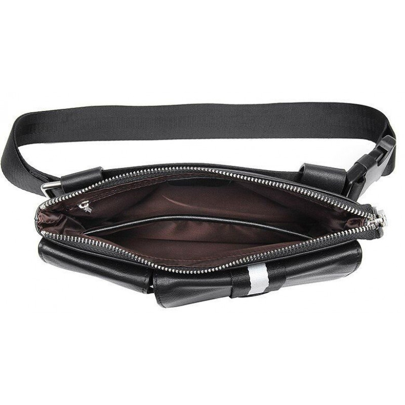 Сумка поясная кожаная Vintage Черная