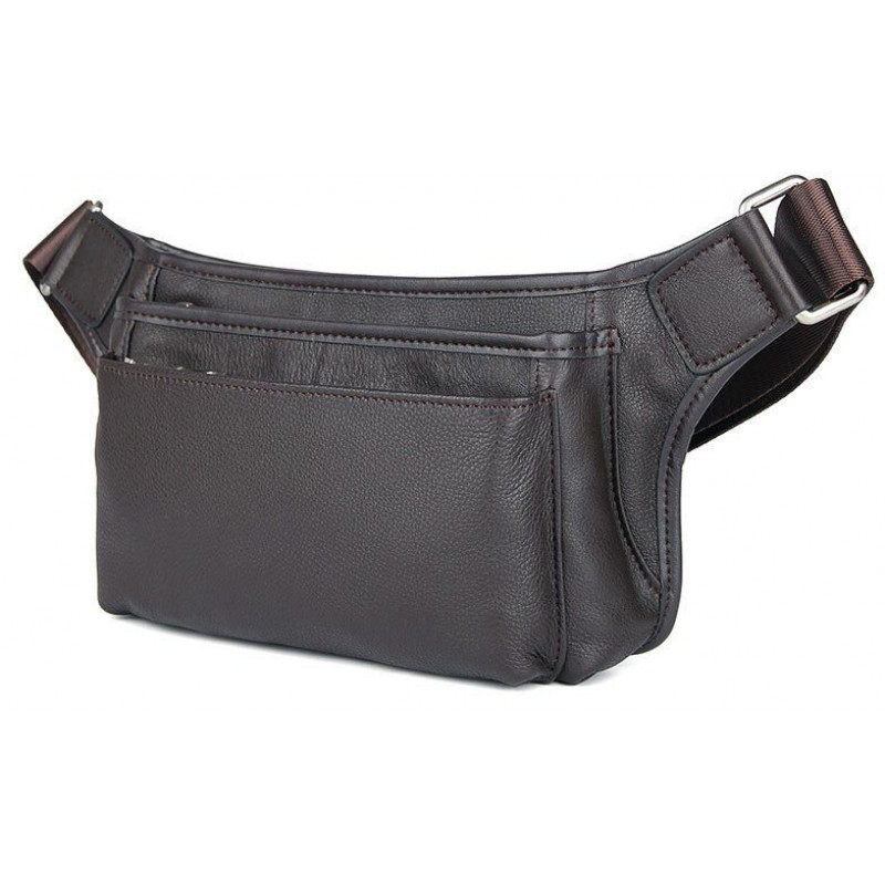 Сумка поясная кожаная Vintage Коричневая