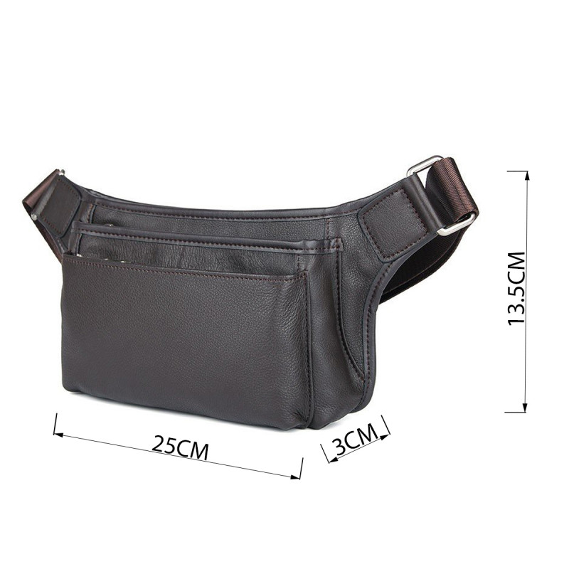 Сумка поясная кожаная Vintage Коричневая