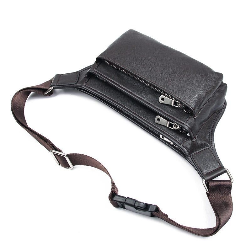 Сумка поясная кожаная Vintage Коричневая
