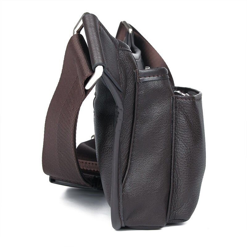 Сумка поясная кожаная Vintage Коричневая