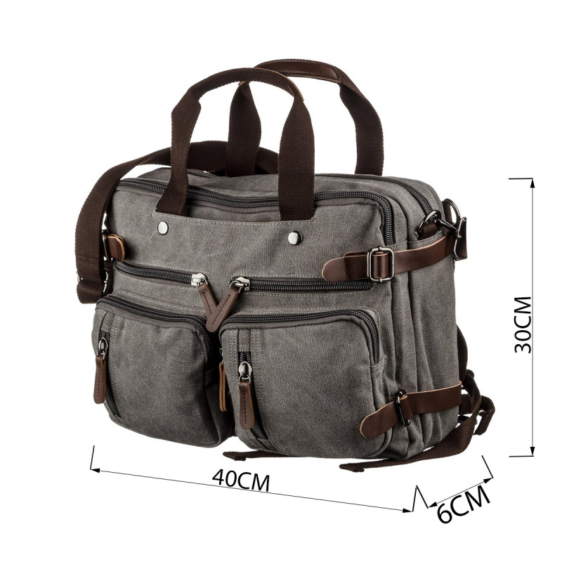 Сумка-трансофрмер текстильная Vintage Серая