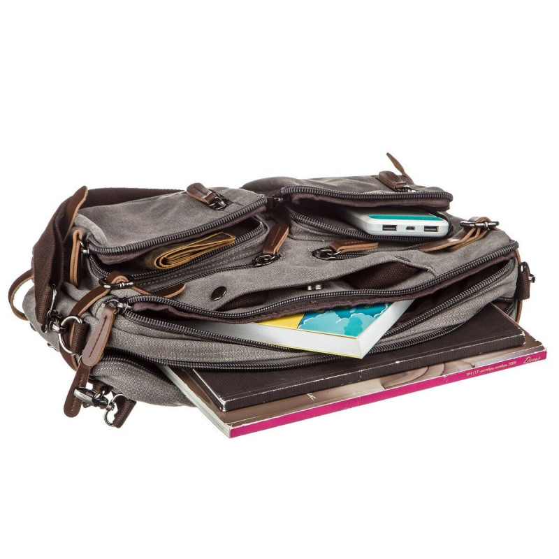 Сумка-трансофрмер текстильная Vintage Серая