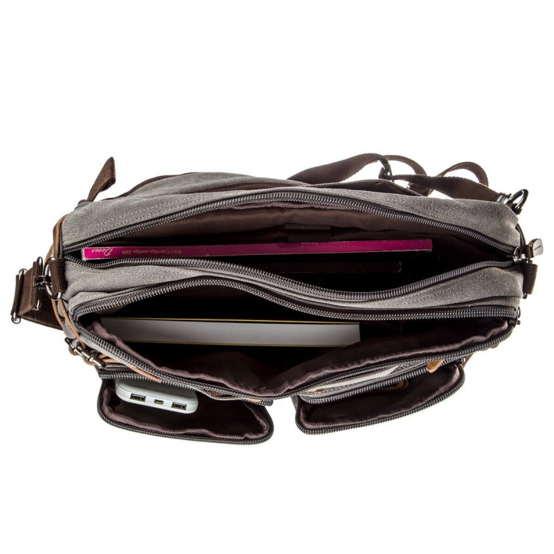 Сумка-трансофрмер текстильная Vintage Серая