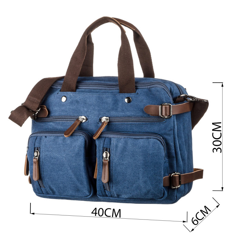 Сумка-трансофрмер текстильная Vintage Синяя