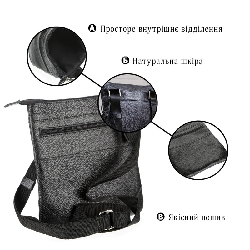 Сумка SHVIGEL кожаная Черная