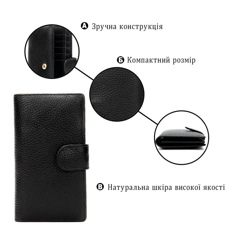 Большая кредитница Vintage Черная