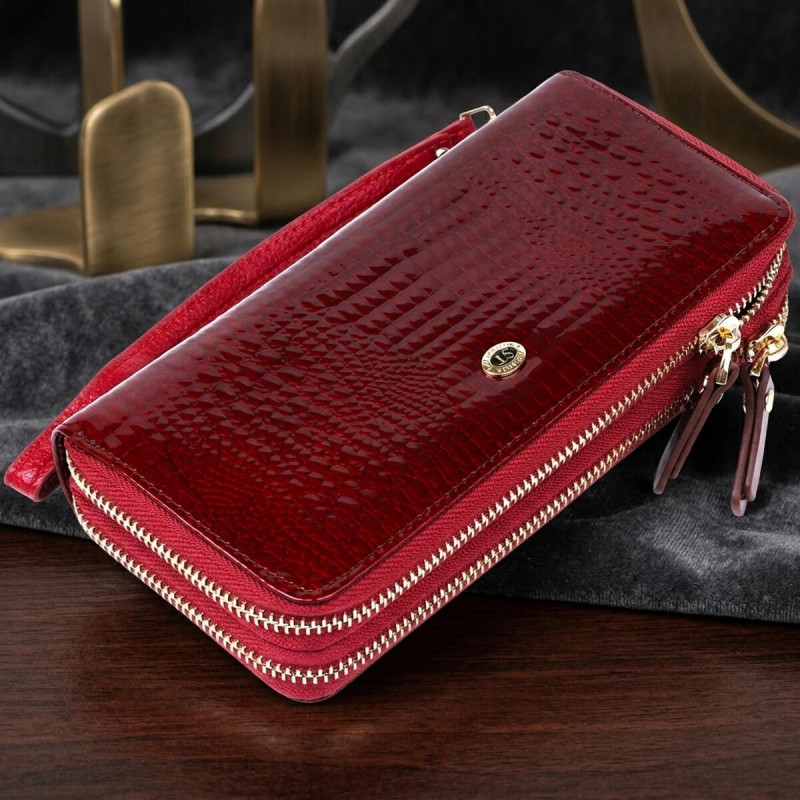 Женский клатч с двумя отделениями ST Leather Бордовый