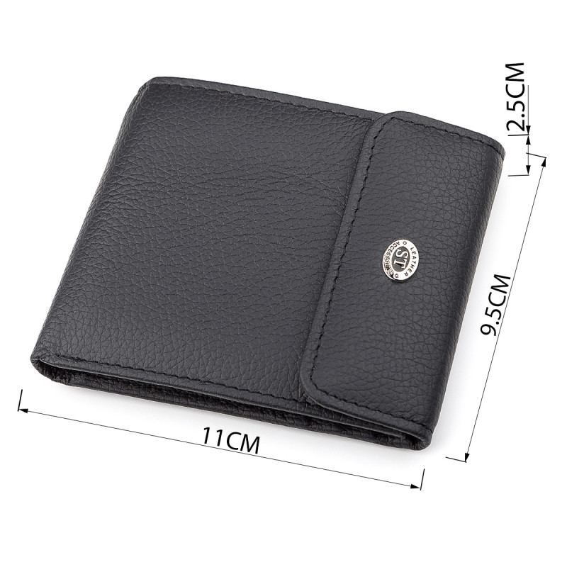 Кошелек ST Leather (ST) кожаный Черный