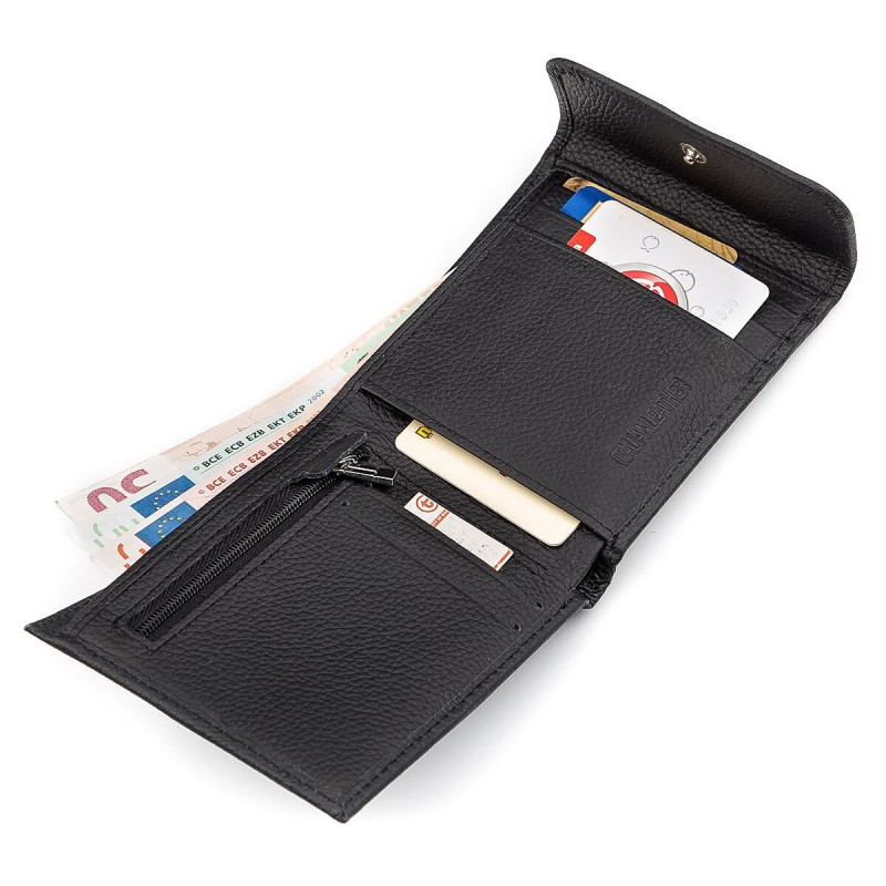 Кошелек ST Leather (ST) кожаный Черный