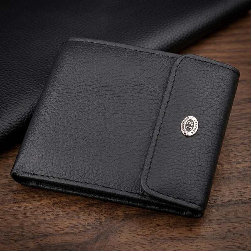 Гаманець ST Leather (ST) шкіряний Чорний