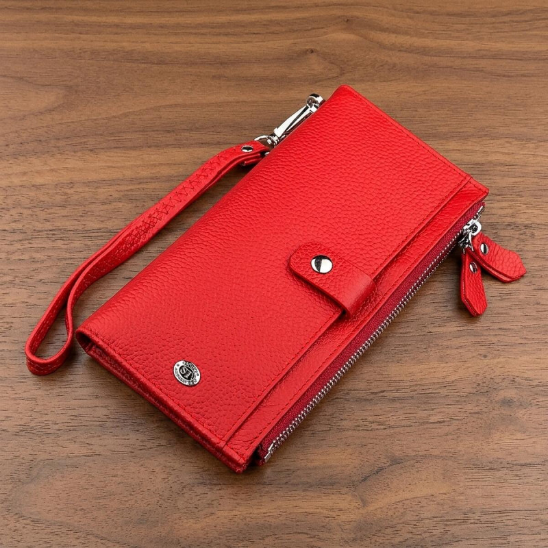 Гаманець жіночий ST Leather (ST) багатофункціональний Червоний