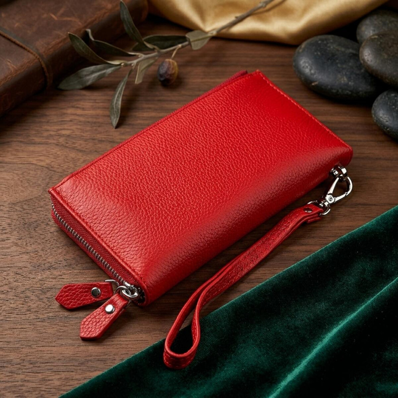 Гаманець жіночий ST Leather (ST) багатофункціональний Червоний