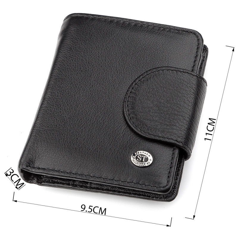 Кошелек женский ST Leather (ST) кожаный Черный
