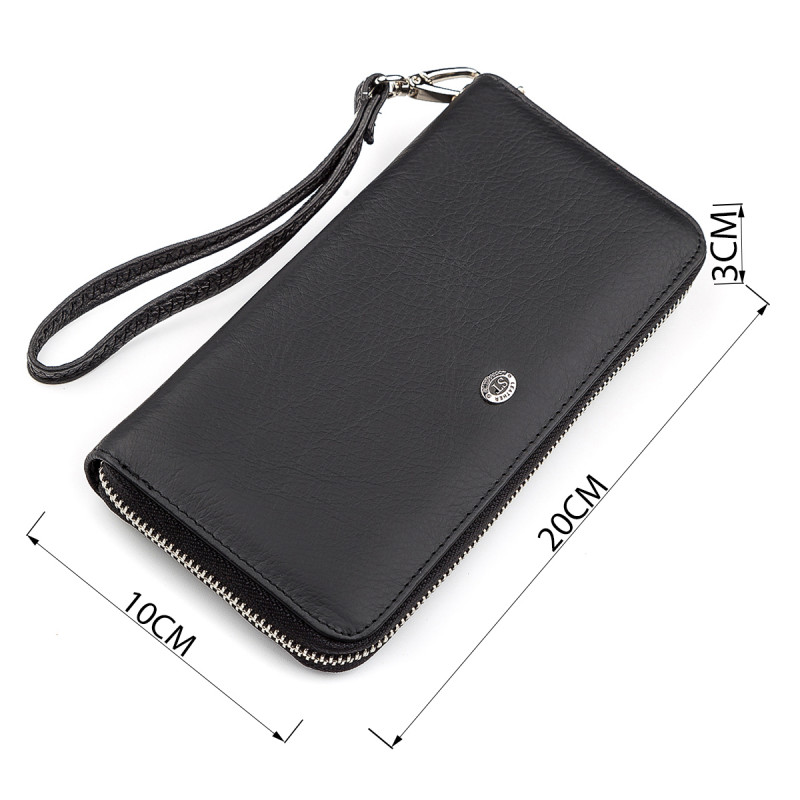 Мужской кошелек ST Leather (ST) натуральная кожа Черный