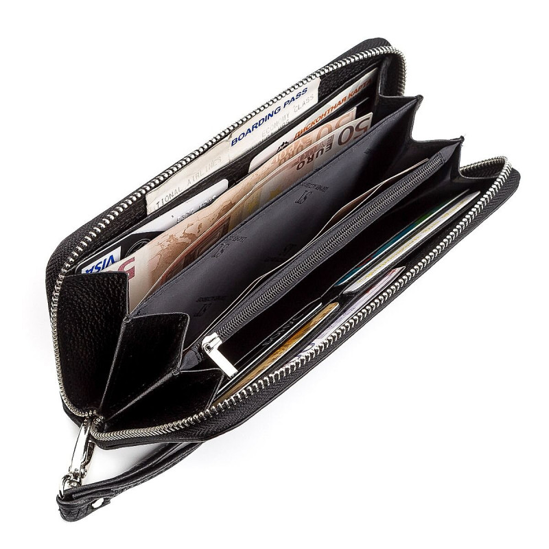 Мужской кошелек ST Leather (ST) натуральная кожа Черный